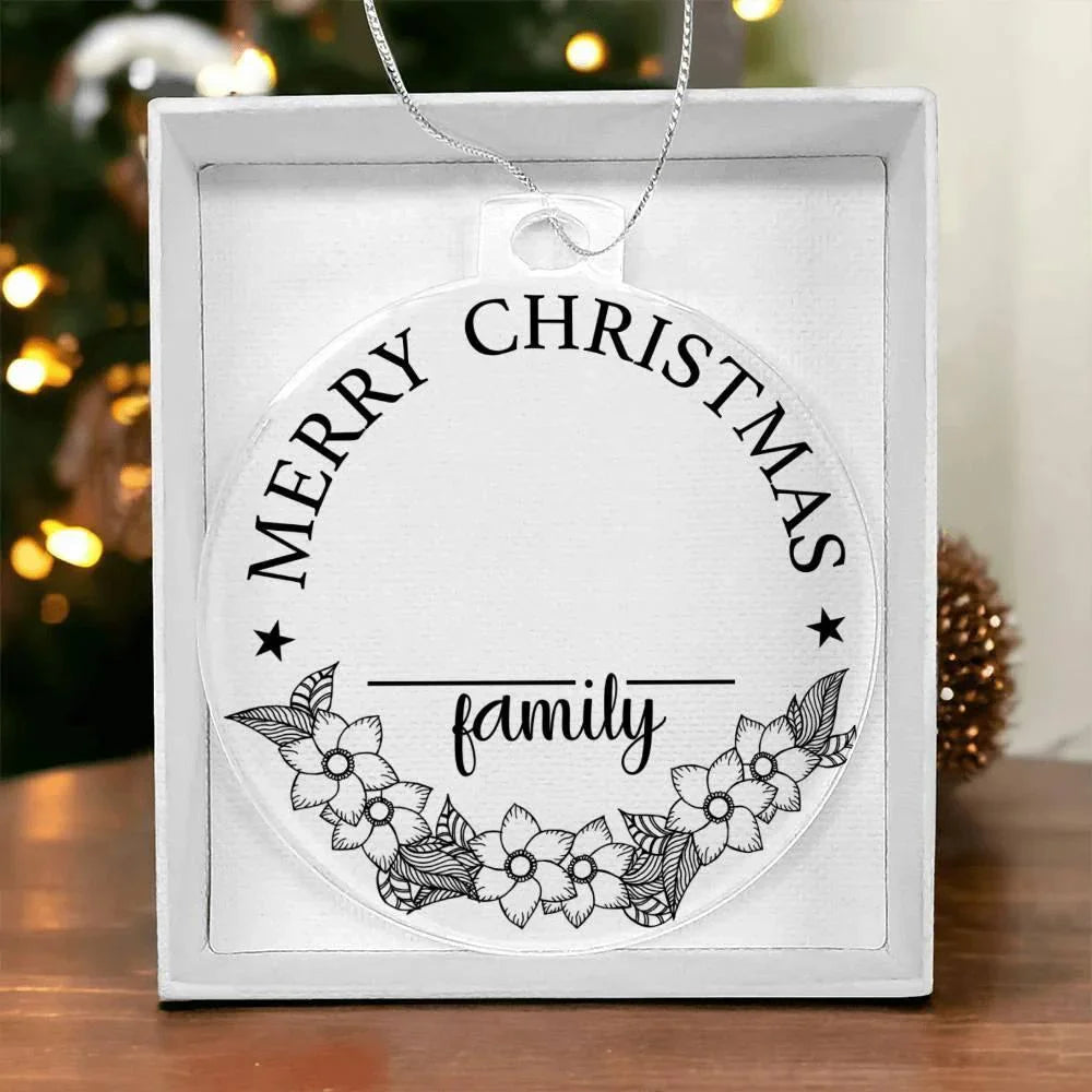 Merry Christmas From the Family Personalized Acrylic Keepsake Ornament
