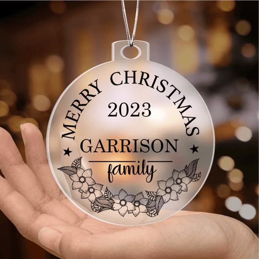 Merry Christmas From the Family Personalized Acrylic Keepsake Ornament