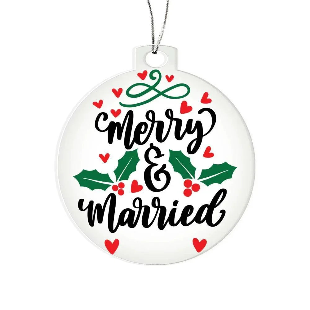 Merry and Married Acrylic Keepsake Ornament