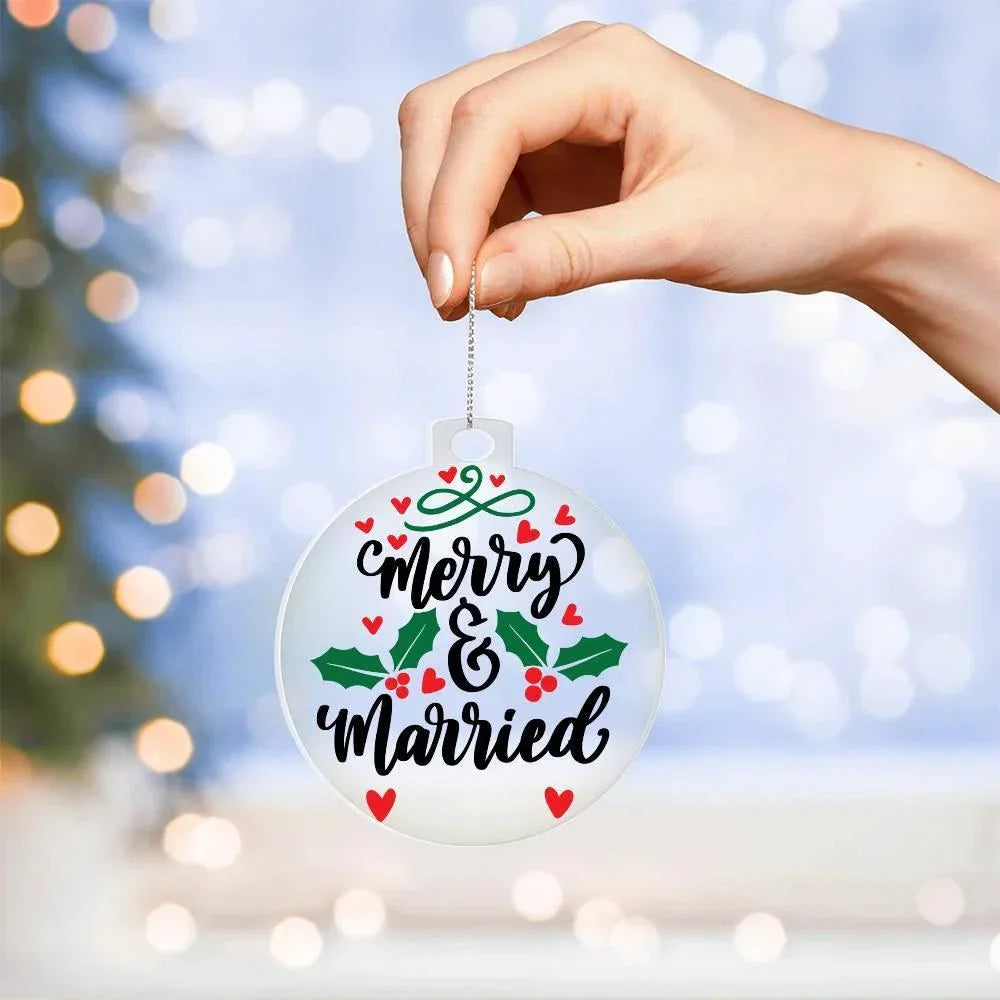 Merry and Married Acrylic Keepsake Ornament