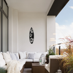 Surfboard Metal Wall Art – Coastal Beach Decor – Tropical Hibiscus Surfboard Wall Hanging – Outdoor Metal Wall Art