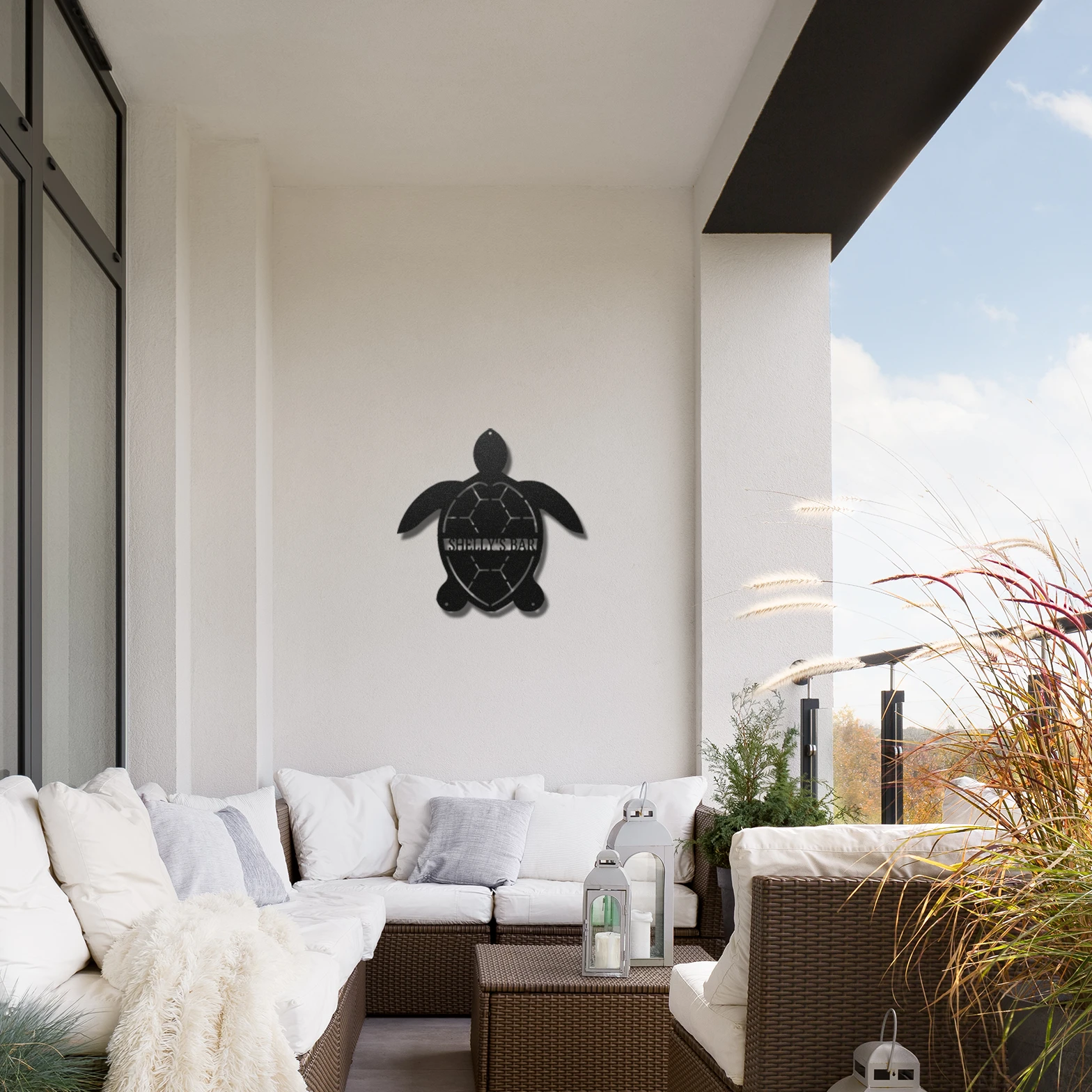 Personalized Sea Turtle Metal Wall Art – Custom Beach Name Sign – Coastal Decor – Ocean Wall Art