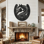 Personalized Horse & Horseshoe Metal Wall Art | Custom Ranch Name Sign | Equestrian Wall Decor | Western Farmhouse Metal Sign | Made in USA