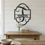Elegant Personalized Monogram Metal Wall Art – Custom Initial and Family Name Sign – Decorative Steel Wall Decor – Wedding & Housewarming Gift