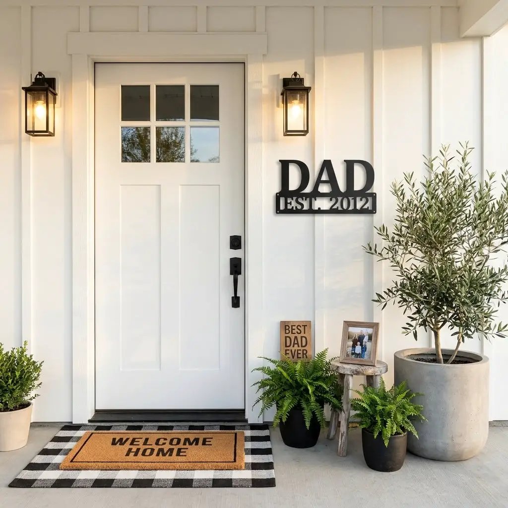 Dad Personalized Established Date Metal Aet Sign – Father’s Day Gift – Custom Family Decor