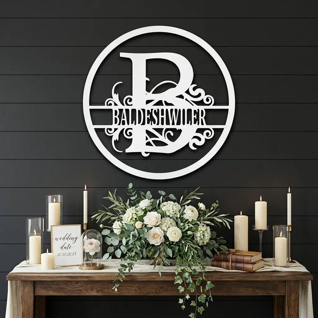 Monogrammed Elegance: Your Initial, Your Name, Your Style - Steel Wall Sign Art