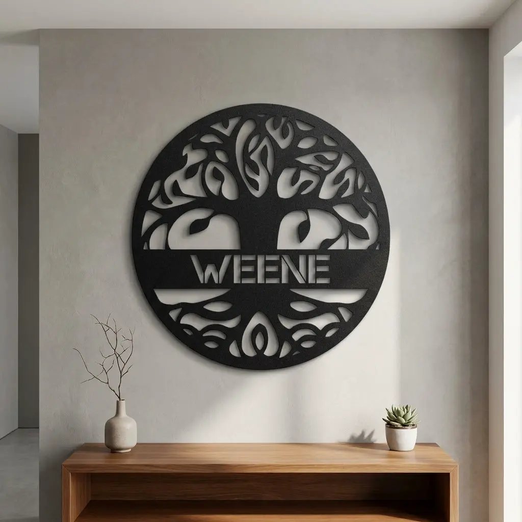 Personalized Tree of Life Metal Wall Art – Custom Family Name Sign – Tree of Life Metal Decor – Nature Inspired Family Wall Decor