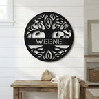 Personalized Tree of Life Metal Wall Art – Custom Family Name Sign – Tree of Life Metal Decor – Nature Inspired Family Wall Decor