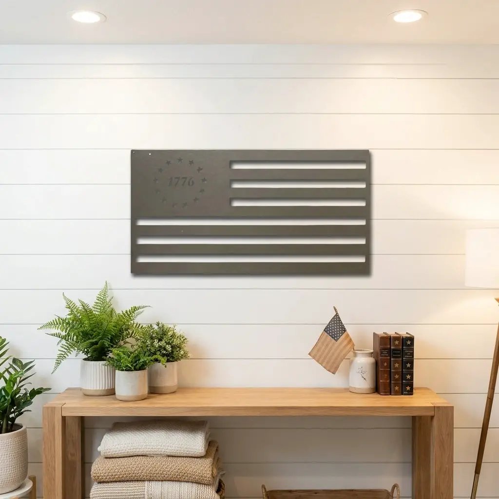 1776 American Flag Metal Art – A Bold Statement of Freedom
