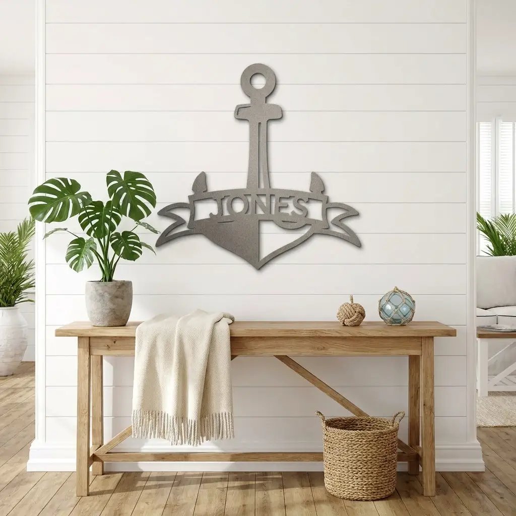 Personalized Anchor Name Metal Art – Simple, Bold, Yours