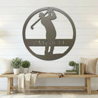 Personalized Golfer Metal Wall Art Custom Name Golf Sign Man Cave Decor Golf Gift for Dad Golf Lover Metal Wall Sign Outdoor Decor