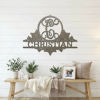 Personalized Family Name Metal Snowflake Wall Art with Initial – Custom Monogram Steel Sign – Wedding Gift – Housewarming Decor – Farmhouse Wall Art