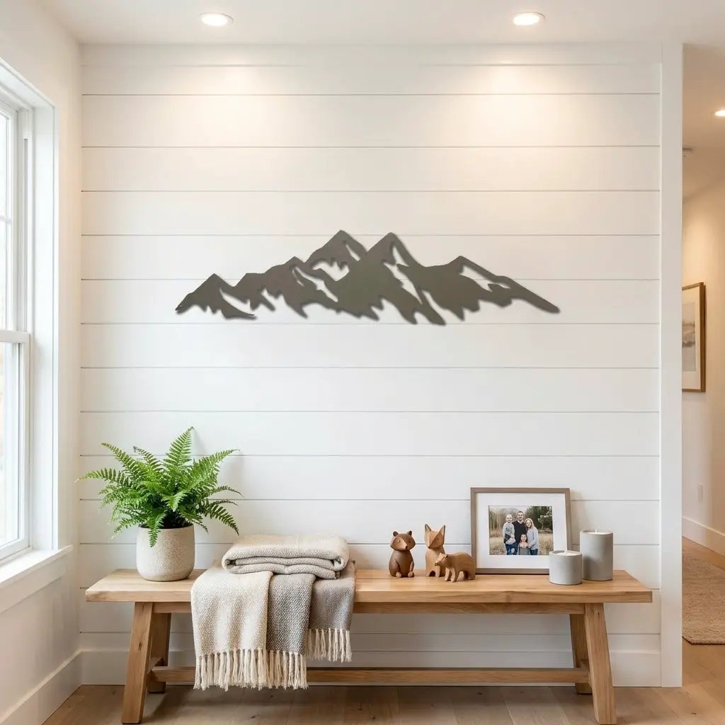 Mountain Ridge Indoor Outdoor Steel Wall Sign Art