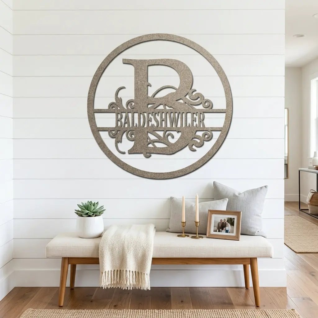 Monogrammed Elegance: Your Initial, Your Name, Your Style - Steel Wall Sign Art