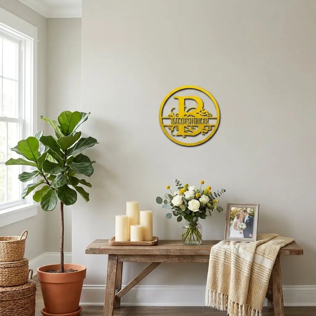 Monogrammed Elegance: Your Initial, Your Name, Your Style - Steel Wall Sign Art