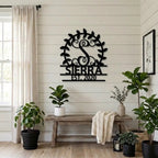 Custom Crest Metal Wall Sign – Personalized Family Name, Monogram, and Established Year – Made in the USA – 5 Sizes & Colors