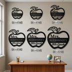 Personalized Teacher Apple Metal Wall Art | Custom Teacher Name Sign | Classroom Door Decor | Teacher Appreciation Gift | Made in USA
