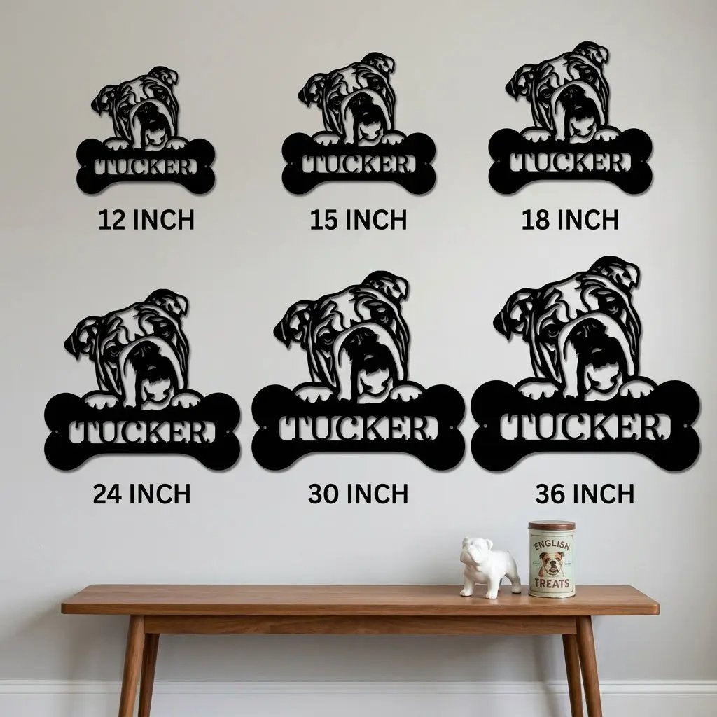 Bulldog Custom Name Metal Art Wall Sign