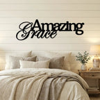 Amazing Grace Metal Wall Art Sign – Christian Steel Scripture Decor – Inspirational Faith Home Decor – Laser Cut Metal Sign