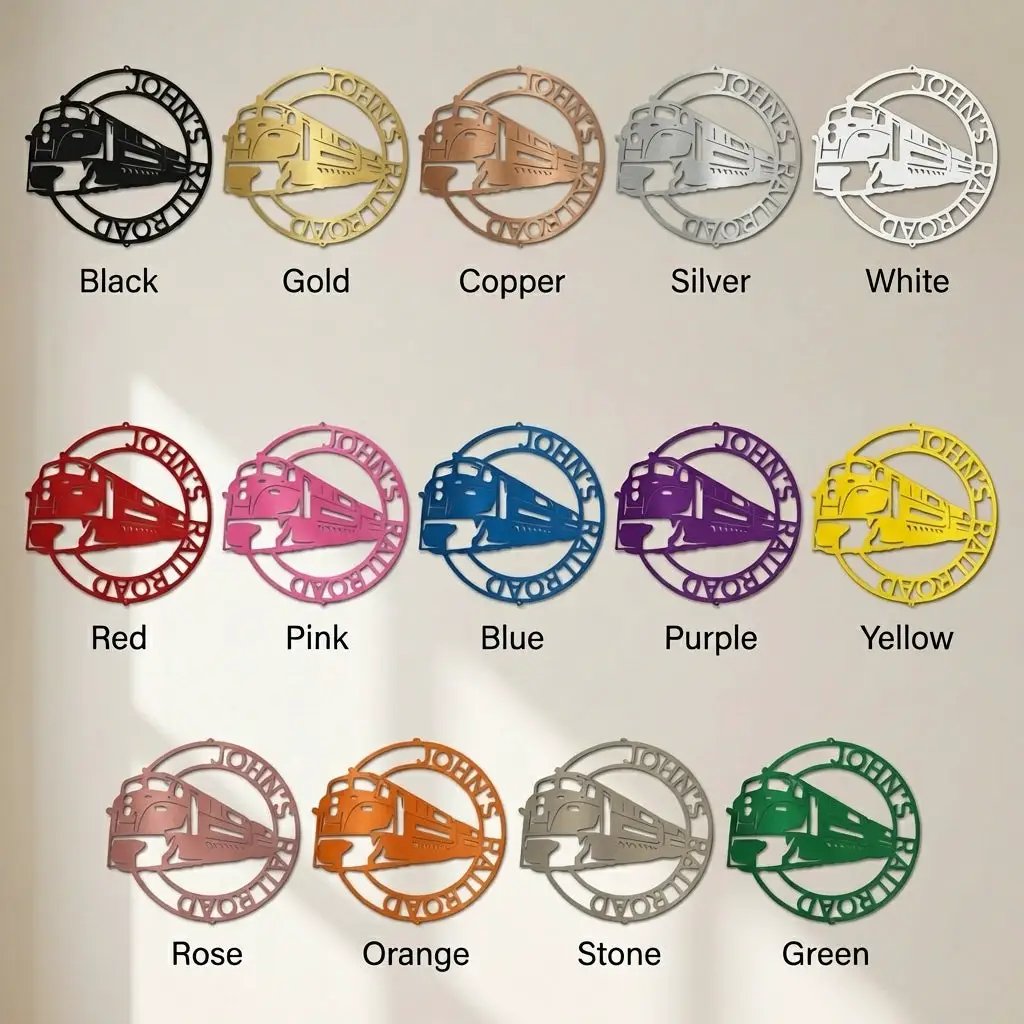 Railroad Train Metal Wall Art – Locomotive Wall Decor – Railroad Enthusiast Gift – Train Lover Wall Sign