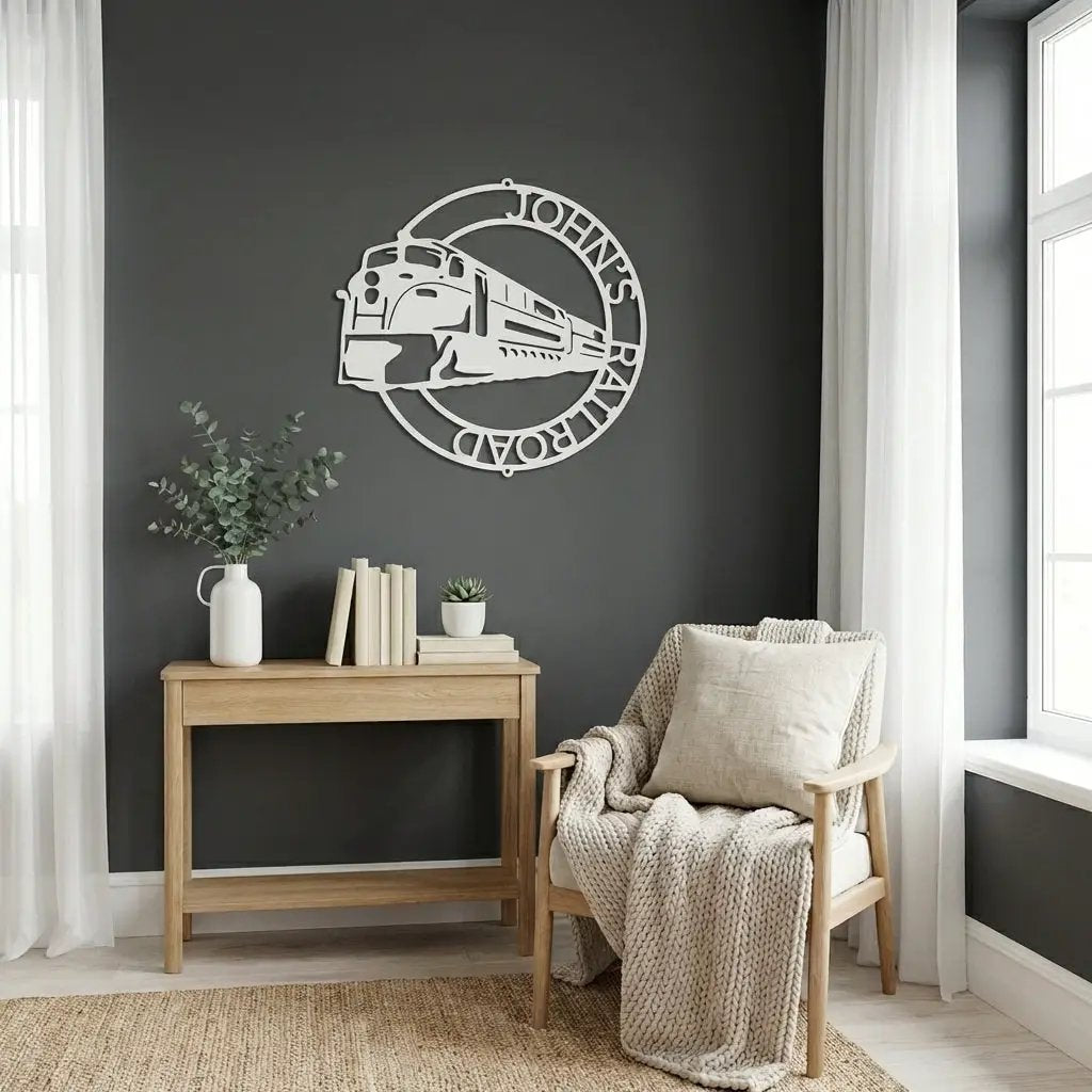 Railroad Train Metal Wall Art – Locomotive Wall Decor – Railroad Enthusiast Gift – Train Lover Wall Sign