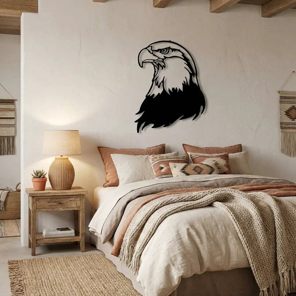 Bald Eagle Metal Wall Art – Patriotic USA Decor – American Eagle Sign – Rustic Wall Decor – Outdoor Metal Art