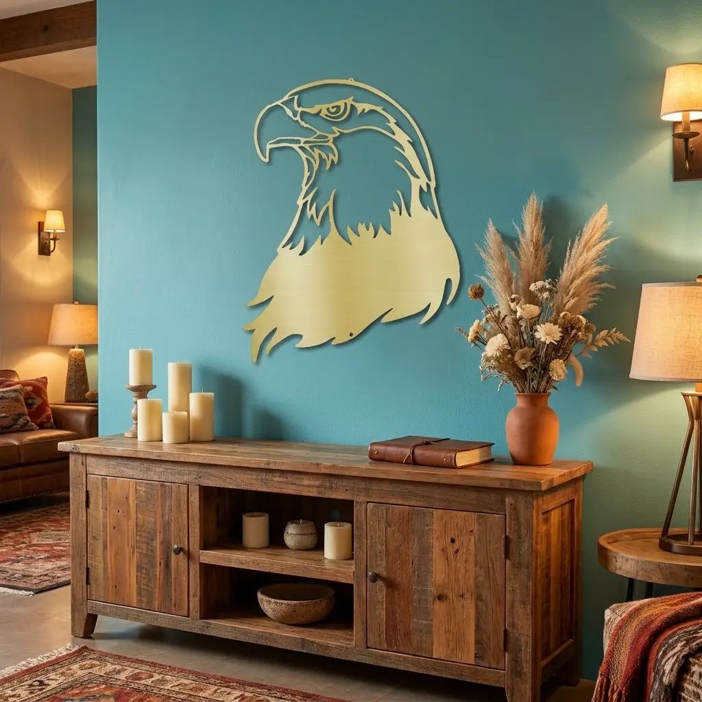 Bald Eagle Metal Wall Art – Patriotic USA Decor – American Eagle Sign – Rustic Wall Decor – Outdoor Metal Art