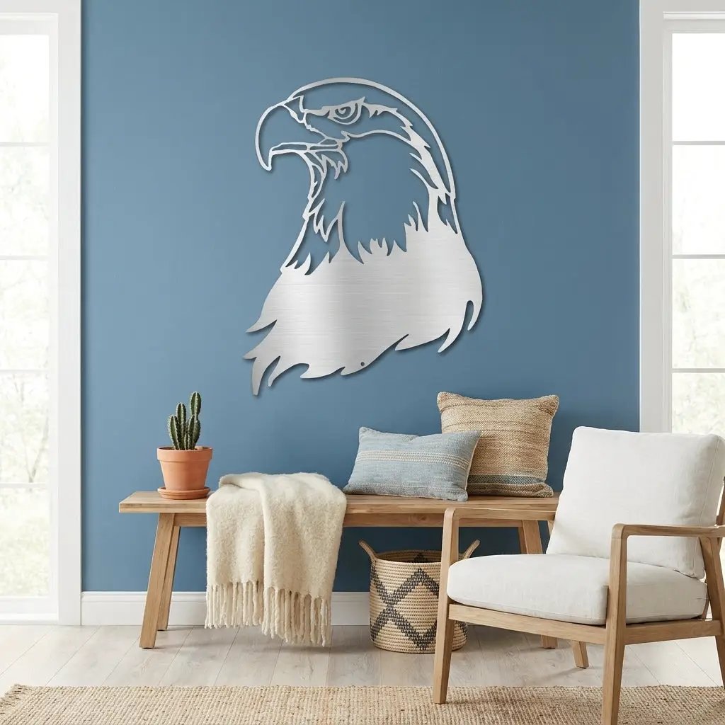 Bald Eagle Metal Wall Art – Patriotic USA Decor – American Eagle Sign – Rustic Wall Decor – Outdoor Metal Art