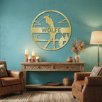 Custom Female Golfer Metal Sign – Personalized Name Wall Art – Round Golf Scene – Laser Cut Steel