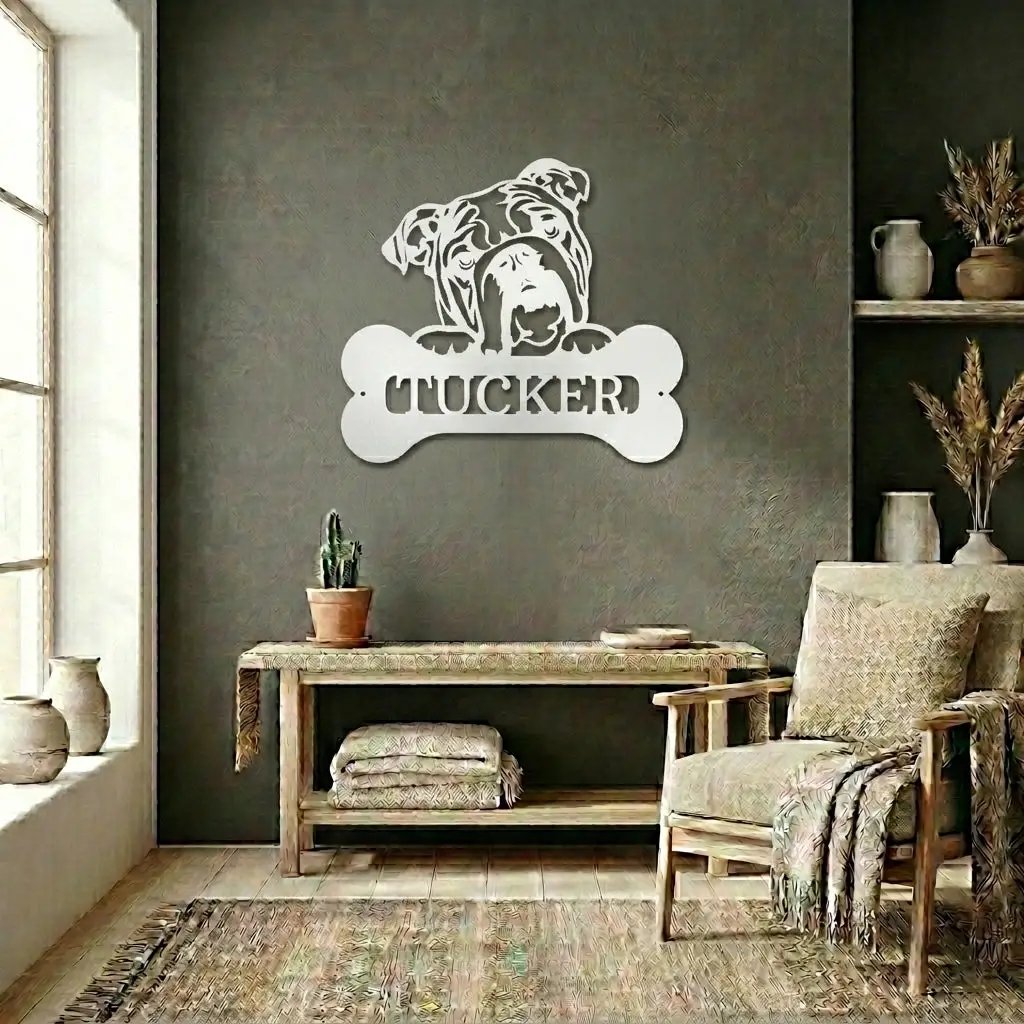 Choose Your Dog Breed Personalized Metal Wall Art – Custom Dog Name Sign, Dog Lover Gift, Laser Cut Steel Wall Hanging