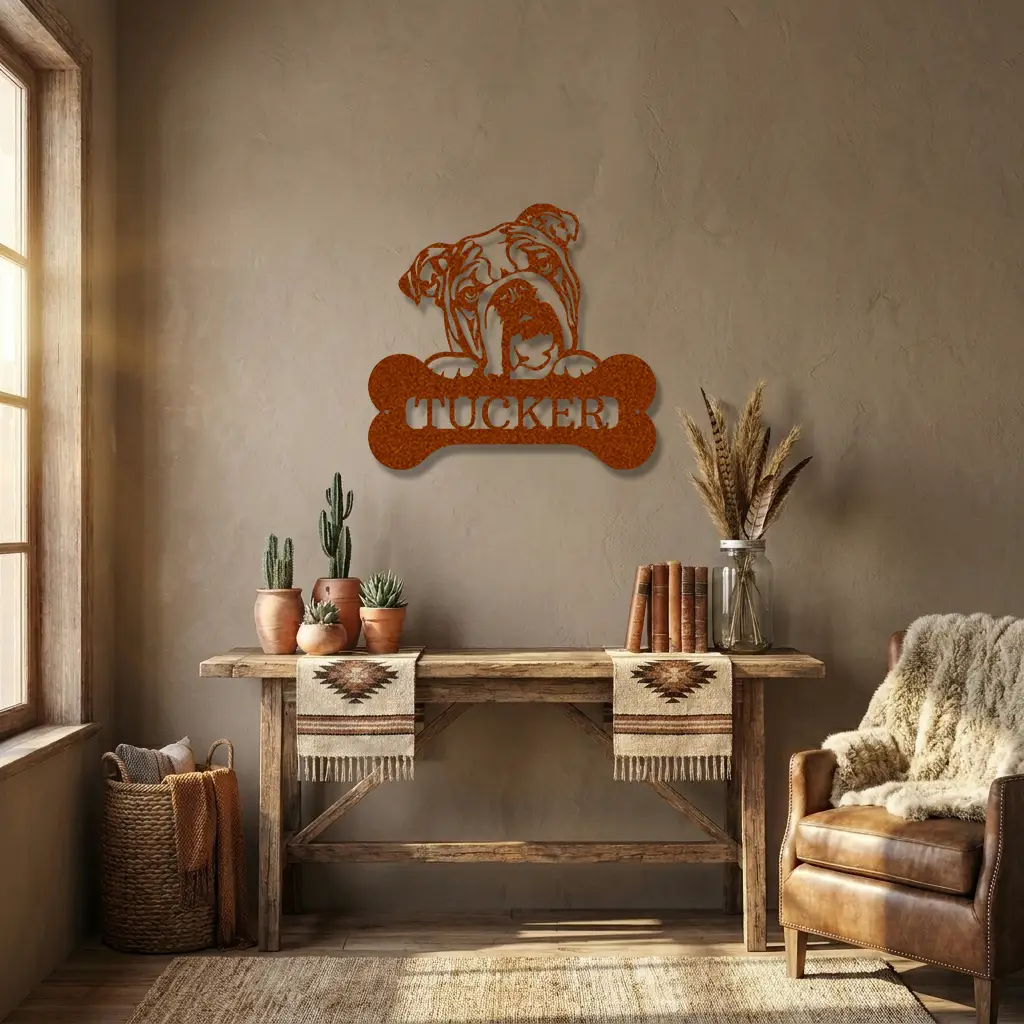Choose Your Dog Breed Personalized Metal Wall Art – Custom Dog Name Sign, Dog Lover Gift, Laser Cut Steel Wall Hanging