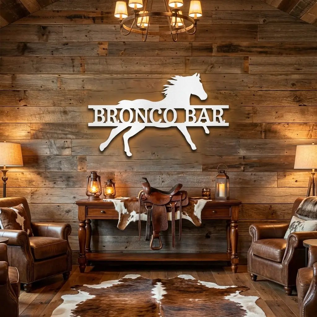 Personalized Horse Metal Wall Art Sign – Custom Ranch Name Sign – Western Barn Decor – Equestrian Steel Wall Art – Rustic Farmhouse Horse Lover Gift
