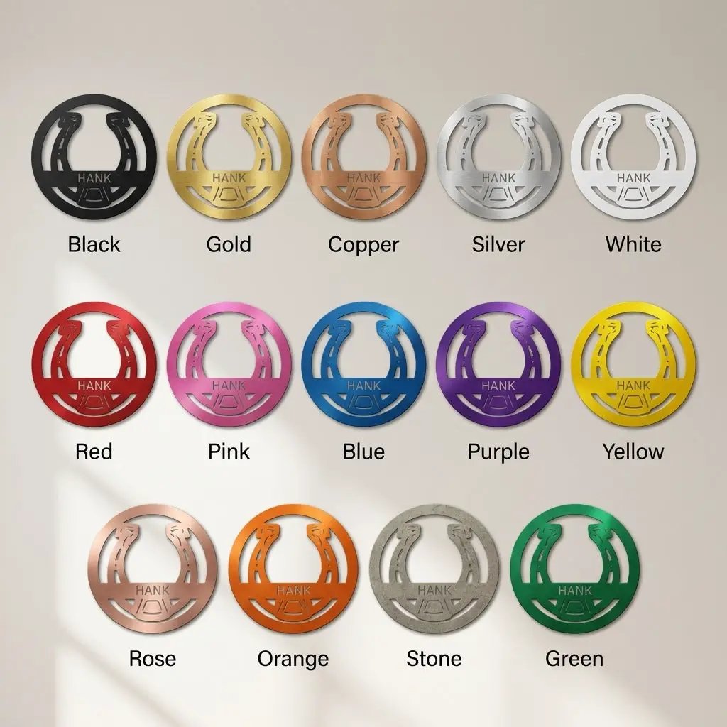 Personalized Horseshoe Metal Wall Art Sign Custom Ranch Name Steel Decor Western Farmhouse