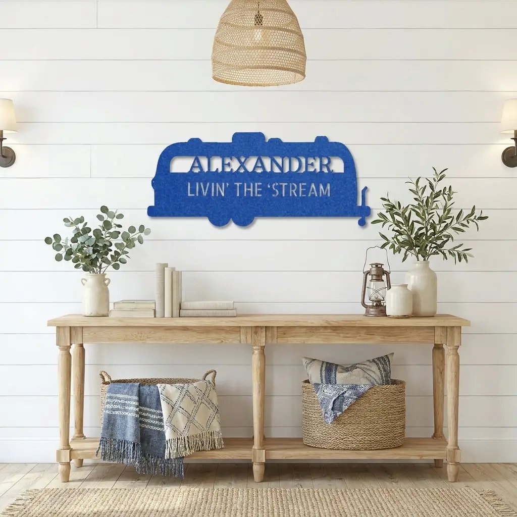 Personalized Airstream Camper Metal Sign – Custom RV Name Sign – Camper Decor – Outdoor RV Sign Gift