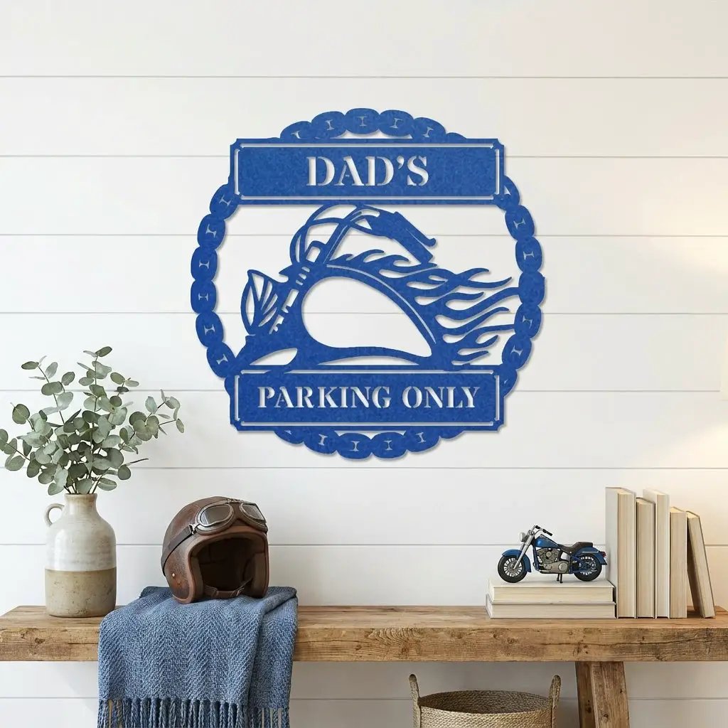 Personalized Motorcycle Metal Wall Art Sign – Custom Biker Name Sign – Garage Wall Decor – Man Cave Motorcycle Gift