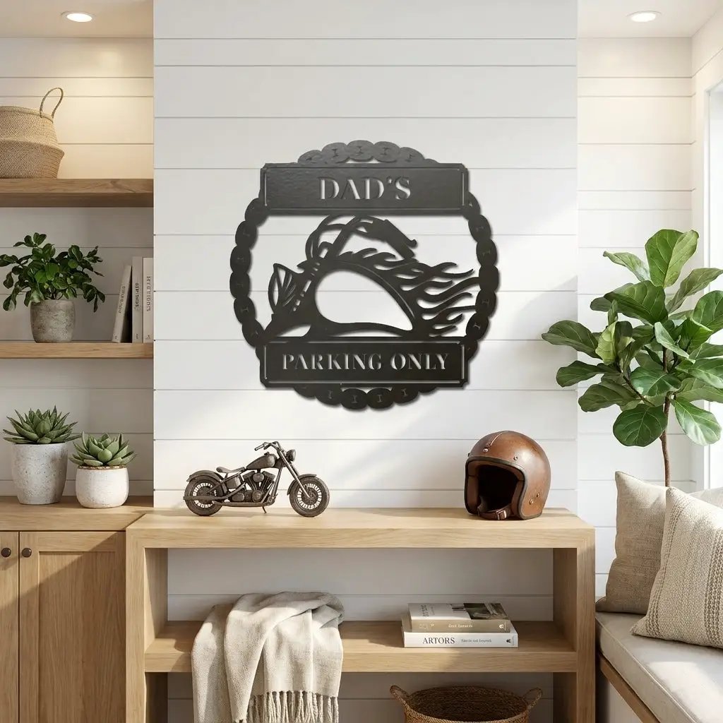 Personalized Motorcycle Metal Wall Art Sign – Custom Biker Name Sign – Garage Wall Decor – Man Cave Motorcycle Gift