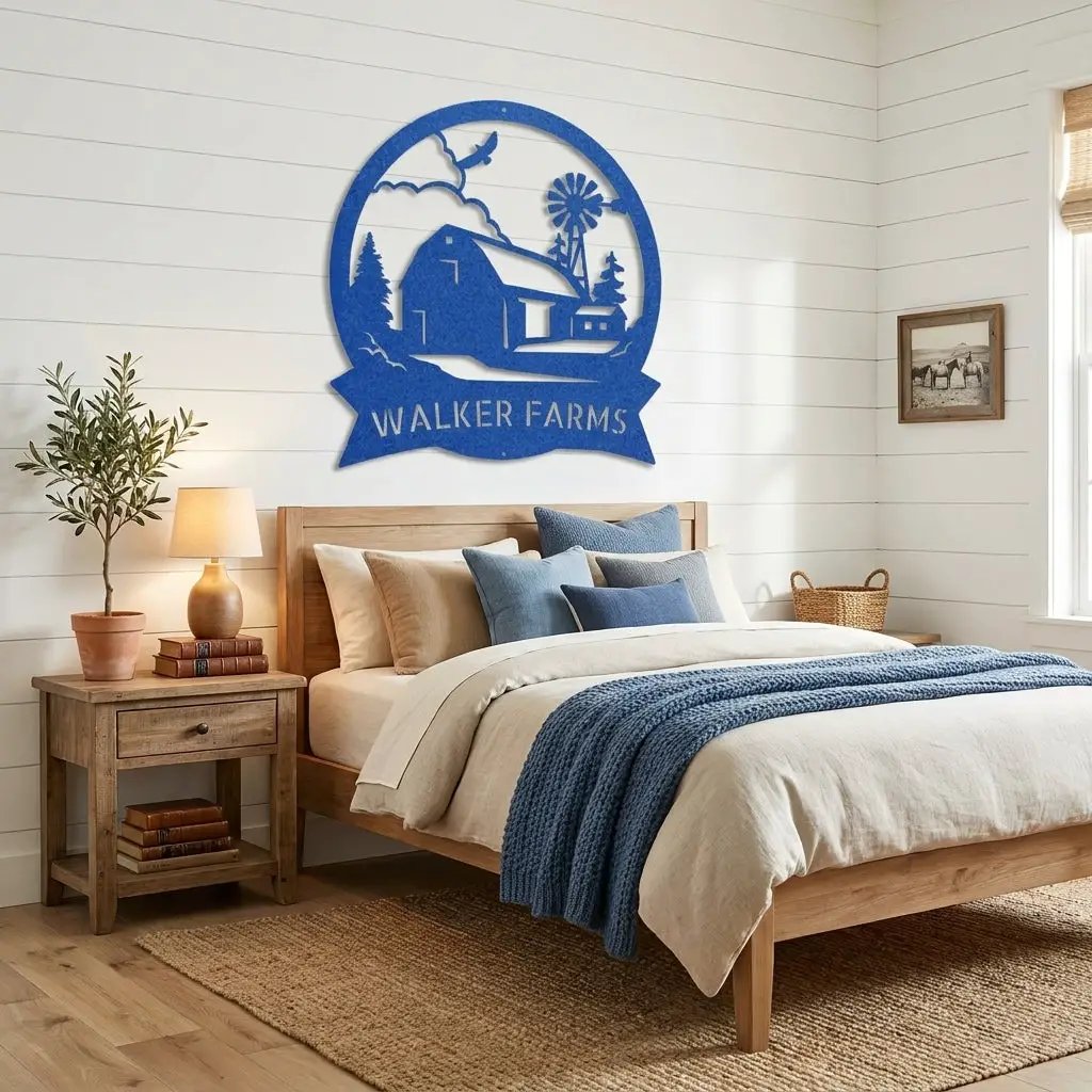 Barn Farmhouse Custom Name Metal Art Wall Sign