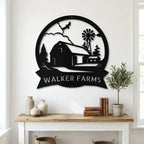 Barn Farmhouse Custom Name Metal Art Wall Sign