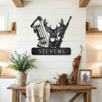 Personalized Deer Hunting Metal Wall Art Custom Hunter Name Sign Buck Head Bow Rifle Decor Rustic Cabin Hunting Gift Outdoor Wall Decor