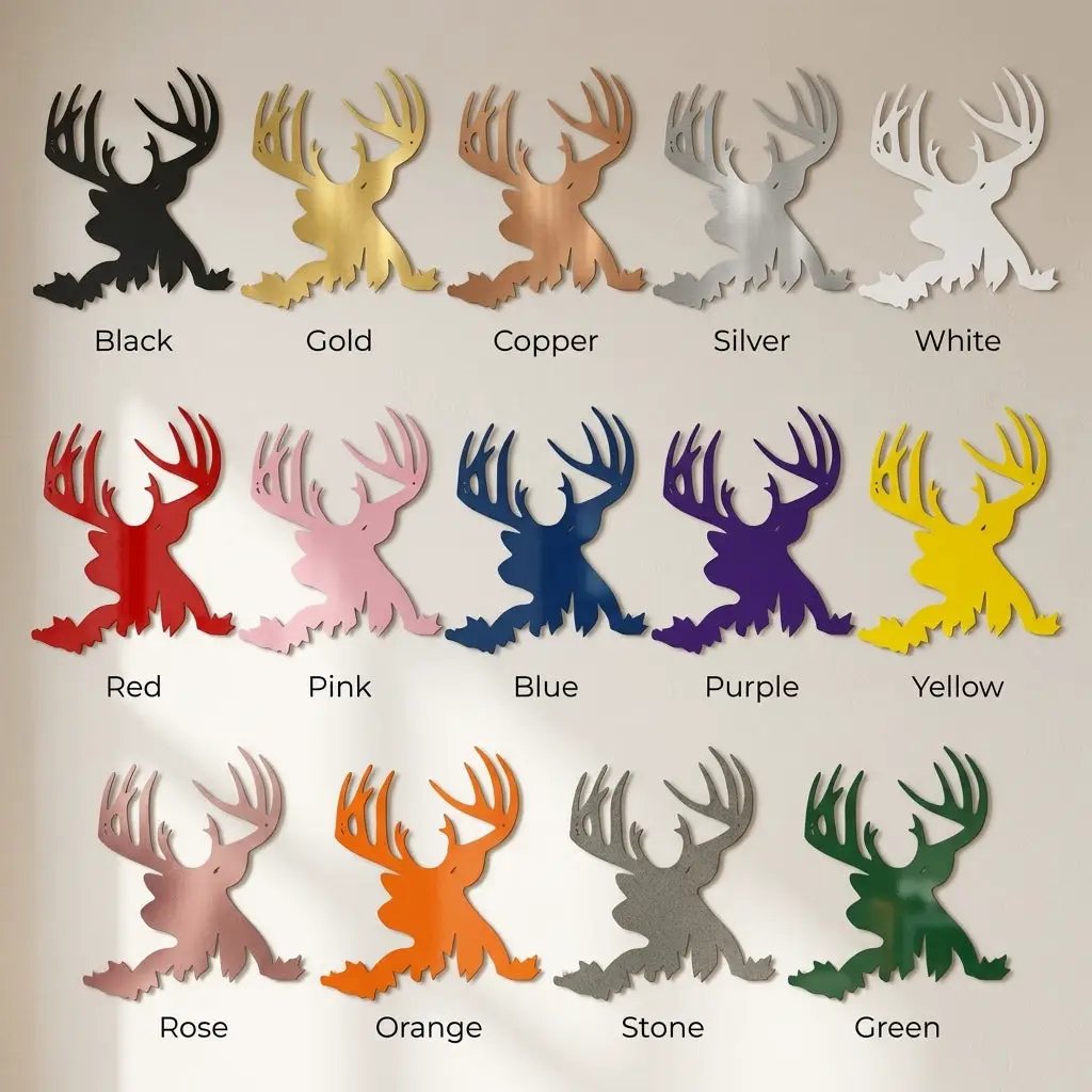 Deer Head Metal Wall Art – Buck Silhouette Wall Decor – Rustic Cabin Decor – Hunting Gift – Lodge Wall Art