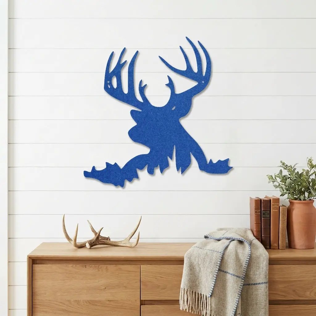 Deer Head Metal Wall Art – Buck Silhouette Wall Decor – Rustic Cabin Decor – Hunting Gift – Lodge Wall Art