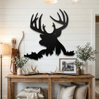Deer Head Metal Wall Art – Buck Silhouette Wall Decor – Rustic Cabin Decor – Hunting Gift – Lodge Wall Art