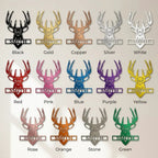 Personalized Deer Head Metal Wall Art Custom Family Name Sign Buck Antler Decor Rustic Cabin Farmhouse Wall Hanging Hunting Gift Idea