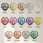 Personalized Deer Antler Family Name Metal Sign – Rustic Last Name Monogram Wall Art – Cabin Lodge Decor Gift