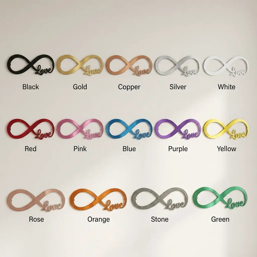 Infinity Love Metal Wall Art – Romantic Minimalist Decor – Wedding & Anniversary Gift