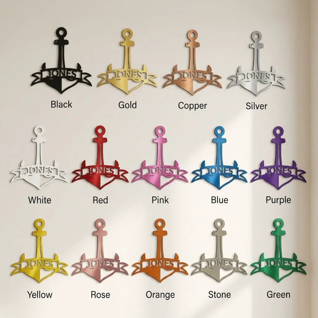 Personalized Anchor Name Metal Art – Simple, Bold, Yours