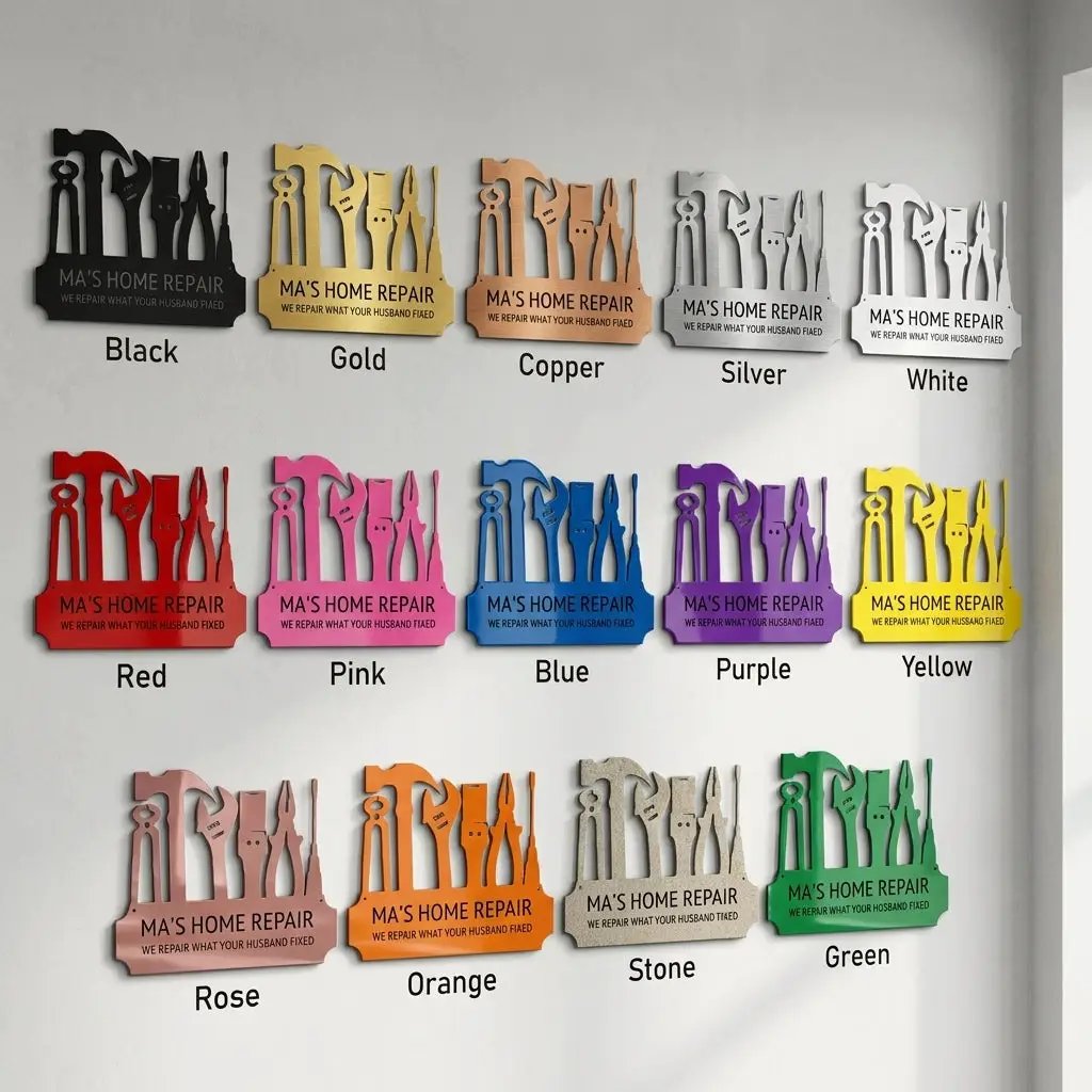 Personalized Tool Metal Wall Art – Mechanic Garage Decor – Workshop Wall Art – Gift for Dad