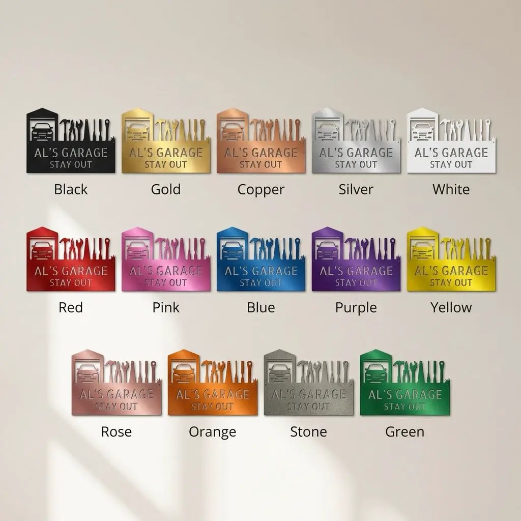 Garage Personalized Metal Sign, Custom Mechanic Wall Art, Car Enthusiast Decor, Automotive Shop Sign