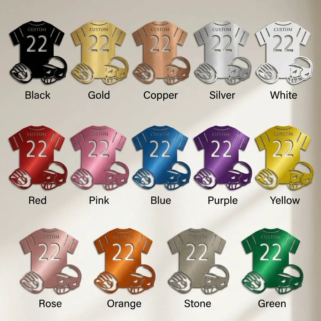 Baseball Gear Custom Name and Jersey Number Metal Wall Sign
