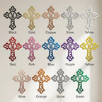 Personalized Initial Cross Metal Wall Art | Custom Monogram Christian Cross Decor | Ornate Faith Wall Hanging